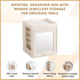 Rotating Organiser Box with Mirror Jewellery Storage for Dressing Table - Rear View