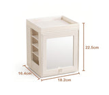 Rotating Organiser Box with Mirror Jewellery Storage for Dressing Table