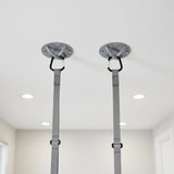 Pair of Grey Wall Anchor Mounts for Battle Ropes and Suspension