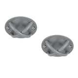 Pair of Grey Wall Anchor Mounts for Battle Ropes and Suspension - Side View