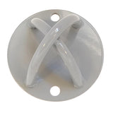 Pair of Grey Wall Anchor Mounts for Battle Ropes and Suspension - Close-Up Angle