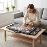 1000 Piece Felt Jigsaw Puzzle Board with 6 Drawers Portable Table