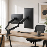 Dual Arm Monitor Desk Mount Bracket Spring Assisted 17&ndash;32 Inch Full Motion