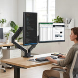 Dual Arm Monitor Desk Mount Bracket Spring Assisted 17&ndash;32 Inch Full Motion