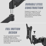 Dual Arm Monitor Desk Mount Bracket Spring Assisted 17&ndash;32 Inch Full Motion - Close-Up Angle