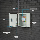 300x250x140mm Carbon Steel Electrical Enclosure Box IP65 Wall Mount - Extra Image