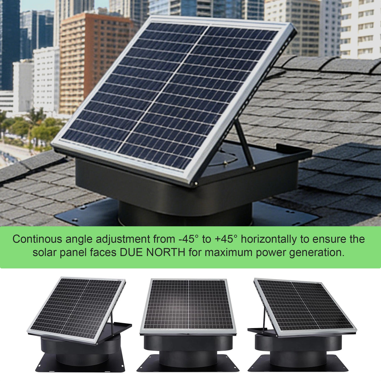 25-30W Solar Roof Vent Fan Exhaust Attic Ventilation for Home Garage Van