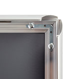 A0 2pc Aluminium Snap Poster Frame Wall Mount Sign Holder Silver - Low Angle