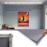 A1 2pc Aluminium Snap Poster Frame Wall Mount Sign Holder Silver