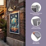 A1 2pc Aluminium Snap Poster Frame Wall Mount Sign Holder Silver