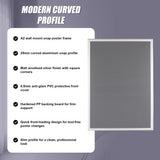 A2 2pc Aluminium Snap Poster Frame Wall Mount Sign Holder Silver - Top-Down View
