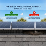 30m Solar Panel Bird Proofing Kit Stainless Steel Mesh - Extra Image