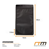Black Aluminium Mylar Foil Stand Up Pouch 100pcs - Extra Image