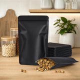 Black Aluminium Mylar Foil Stand Up Pouch 100pcs