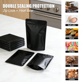Black Aluminium Mylar Foil Stand Up Pouch 100pcs - Extra Image