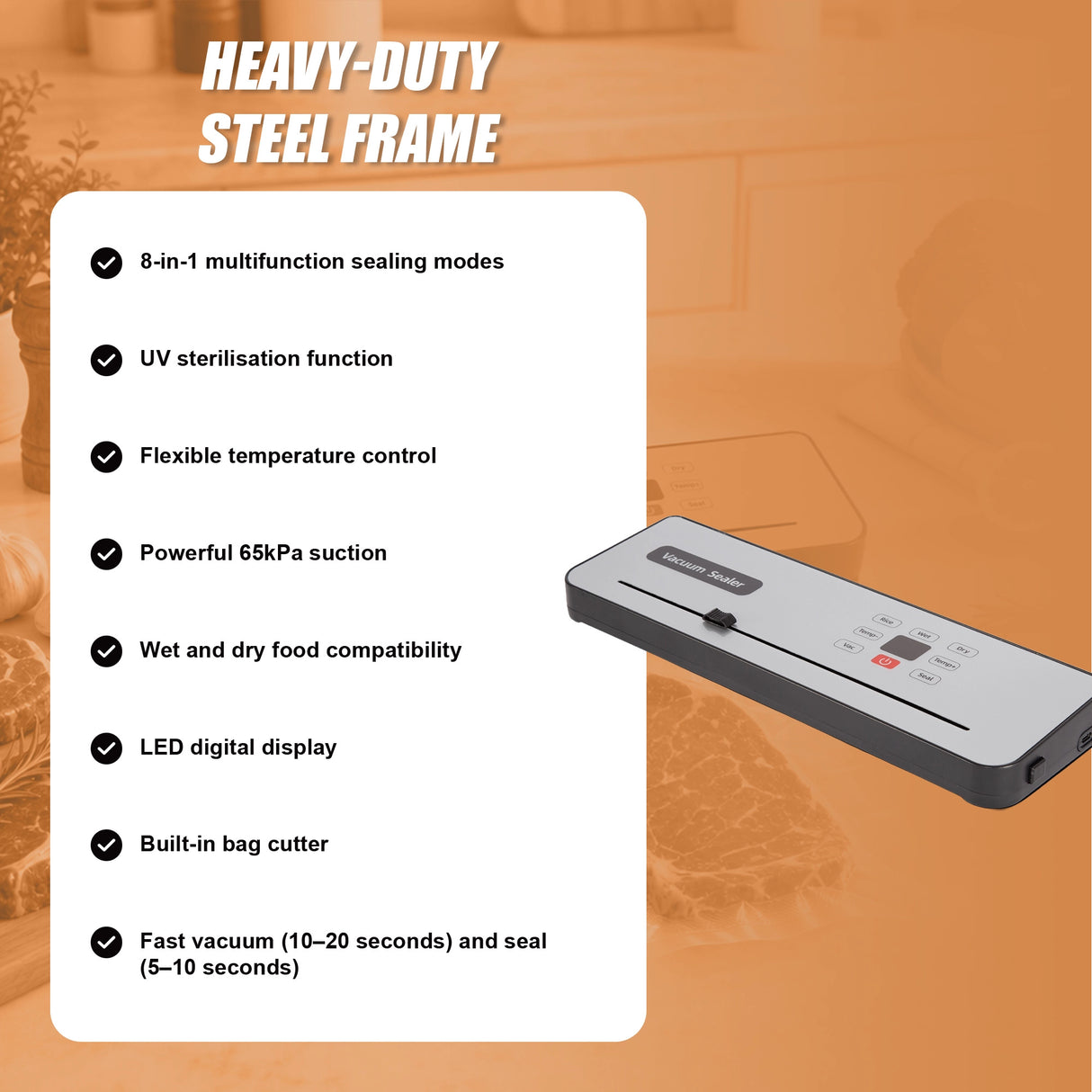 Cordless Food Vacuum Sealer Machine Dry Wet 30 Bags