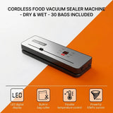 Cordless Food Vacuum Sealer Machine Dry Wet 30 Bags