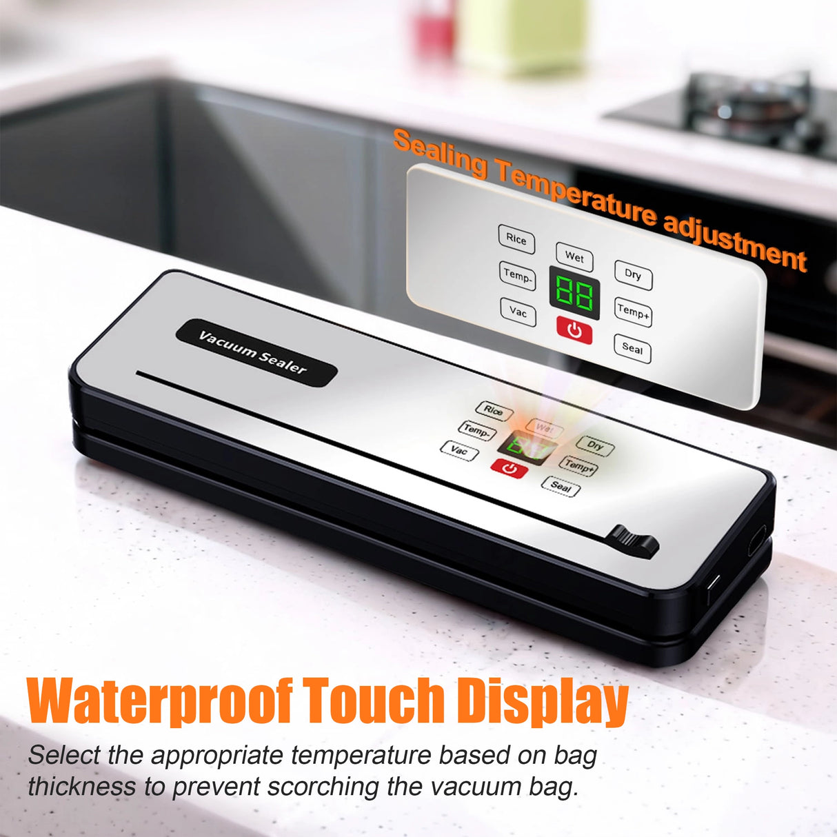 Cordless Food Vacuum Sealer Machine Dry Wet 30 Bags