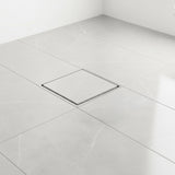 10x10cm Square Shower Drain with Removable Tile Insert Grate &ndash; Chrome 304 Stainless Steel, CUPC Certified for Modern Bathrooms
