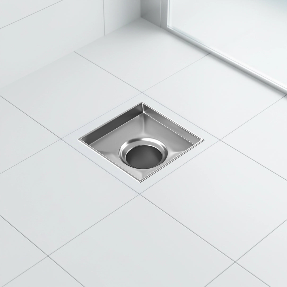 10x10cm Square Shower Drain with Removable Tile Insert Grate &ndash; Chrome 304 Stainless Steel, CUPC Certified for Modern Bathrooms