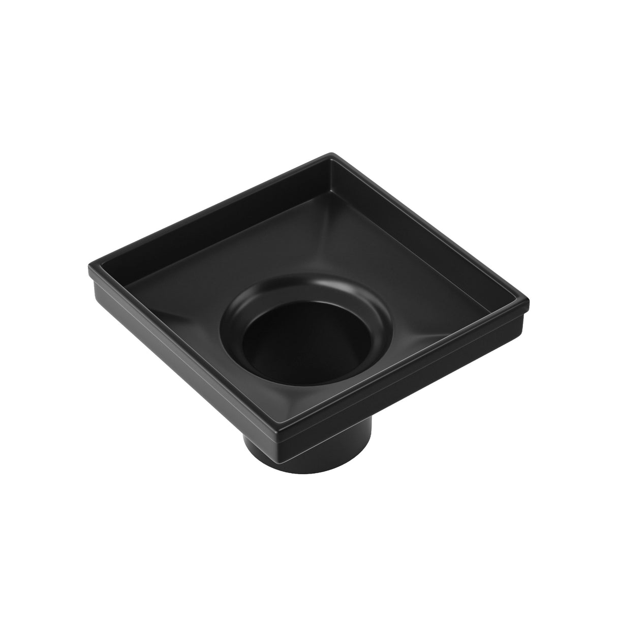 10x10cm Square Shower Drain with Removable Tile Insert Grate &ndash; Black 304 Stainless Steel, CUPC Certified for Modern Bathrooms