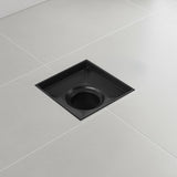10x10cm Square Shower Drain with Removable Tile Insert Grate &ndash; Black 304 Stainless Steel, CUPC Certified for Modern Bathrooms