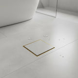 10x10cm Square Shower Drain with Removable Tile Insert Grate &ndash; Gold 304 Stainless Steel, CUPC Certified for Modern Bathrooms