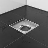 15x15cm Square Shower Drain with Removable Tile Insert Grate &ndash; Chrome 304 Stainless Steel, CUPC Certified for Modern Bathrooms