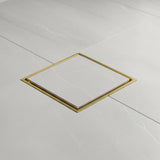 15x15cm Square Shower Drain with Removable Tile Insert Grate &ndash; Gold 304 Stainless Steel, CUPC Certified for Modern Bathrooms