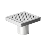 10x10cm Square Shower Drain with Grid Pattern Grate &ndash; Chrome 304 Stainless Steel, CUPC Certified with Hair Strainer