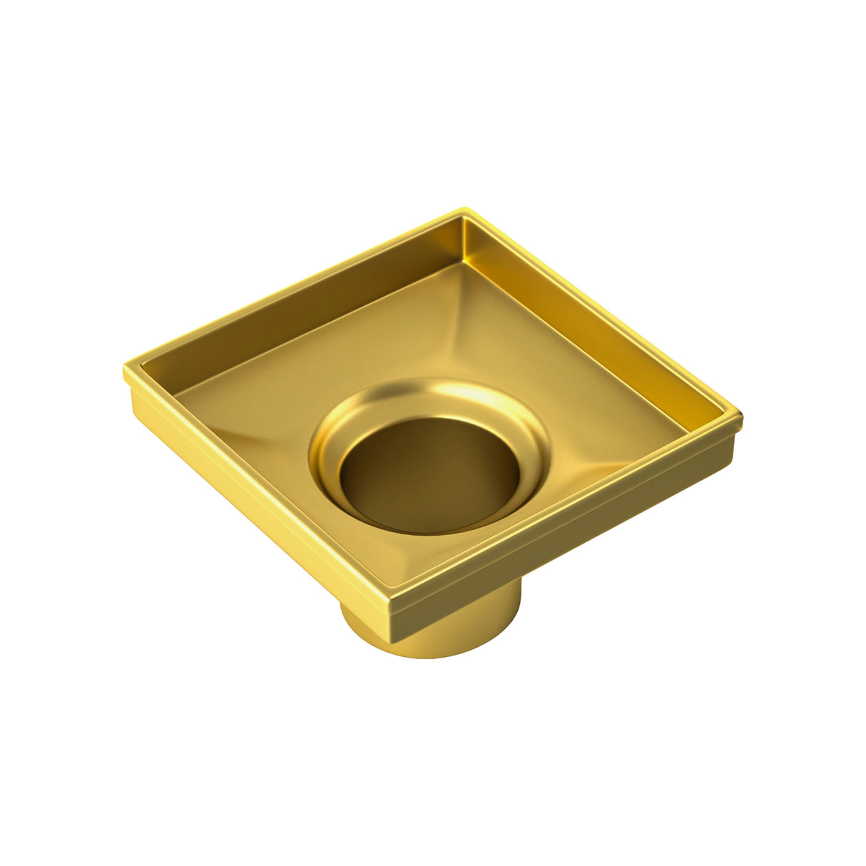 15x15cm Square Shower Drain with Grid Pattern Grate &ndash; Gold 304 Stainless Steel, CUPC Certified with Hair Strainer