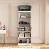 80cm 2-Door White Steel Shelf Wardrobe, Above Storage - Black Handle