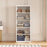 80cm 2-Door White Steel Shelf Wardrobe, No Above Storage - White Handle - Front View