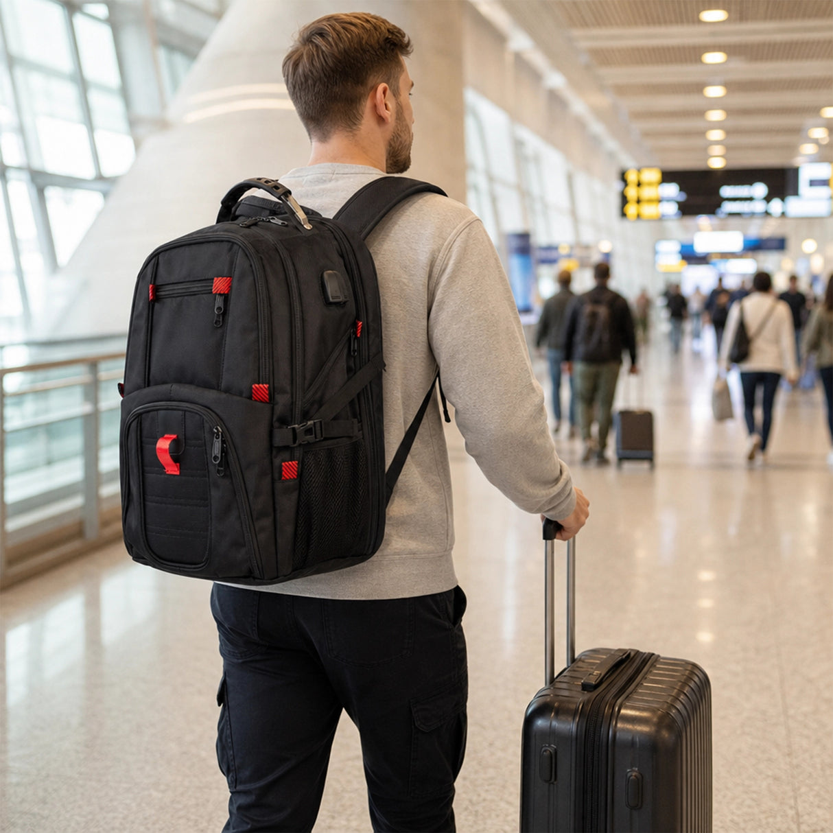Extra Large 50L Travel Backpack {{Colour}} with Laptop Compartment Water Resistant Design for Work, Travel and Daily Use