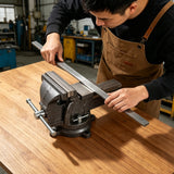 Bench Vise 150mm with Anvil 360&deg; Swivel Locking Base Heavy Duty Ductile Iron for Workshop Clamping