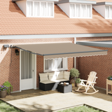 Retractable Awning Beige 400 x 300 cm Fabric and Aluminium - Front View