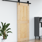 Plain Door NARVIK 85x210cm Solid Pine Wood (Untreated) Natural