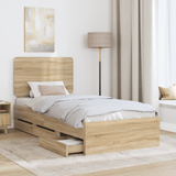 Bed Frame with Drawer Sonoma Oak 90 x 190 cm Engineered Wood