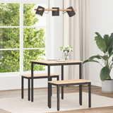 Dining Table Natural 70 x 70 x 75 cm Solid Pine Wood - Side View