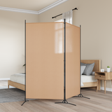 2-Panel Room Divider Beige 175 x 180 cm Fabric - Front View