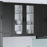 Wall Glass Cabinet LUCCA Black 80 x 31 x 100 cm Engineered Wood - Side View