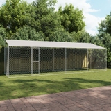 Dog Cage with Roof Silver 800 x 200 x 256 cm Steel and PE - Front View
