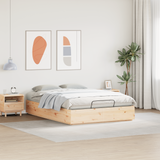 Ottoman Bed Frame Natural 150 x 200 cm Solid Pine Wood - Top-Down View