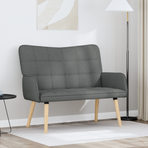 Two Seater Sofa Dark Grey 115 x 61 x 87 cm Fabric
