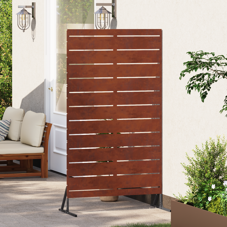 Privacy Screen 100 x 50 x 180 cm Weathering Steel Rusty