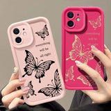 Shockproof Butterfly Case For iPhone 15 Pro Max Luxury Soft Silicone Phone Back Bumper Cover For iPhone 14 13 12 16 Pro Max 11 - 45-Degree Angle
