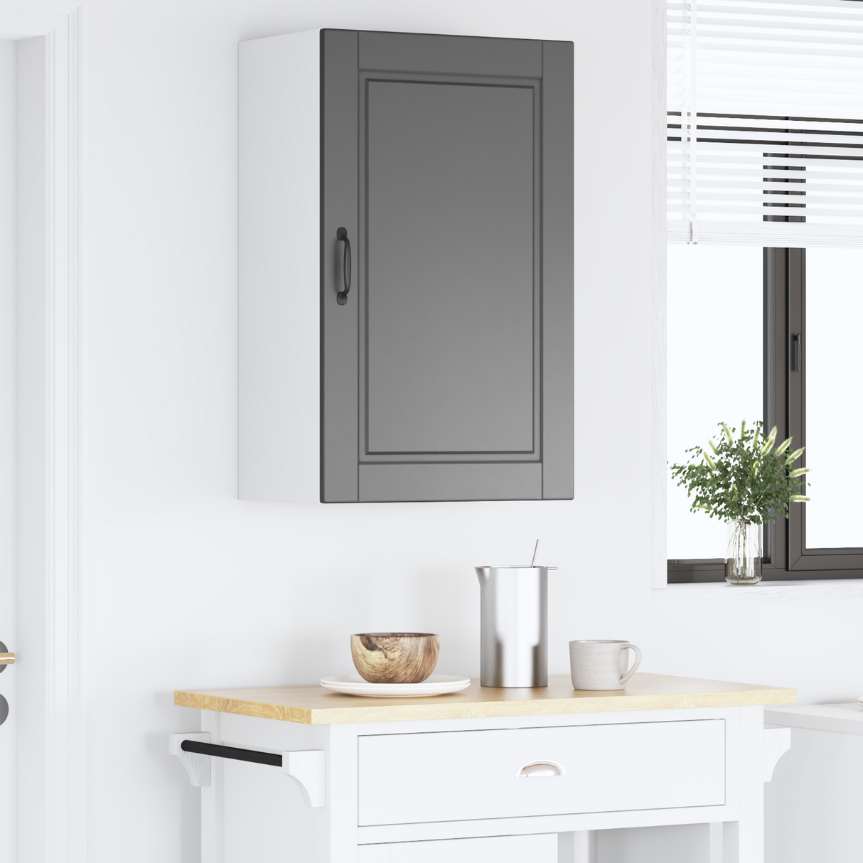 Wall Cabinet PORTO Black 50 x 31 x 80 cm Engineered Wood