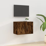 Wall Mounted TV Cabinet Smoked Oak 57x34.5x40 cm - Front View