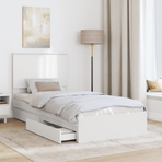 Storage Bed with Drawer White 90 x 190 cm Engineered Wood
