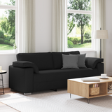 3-Seater Sofa Black 220 cm Fabric